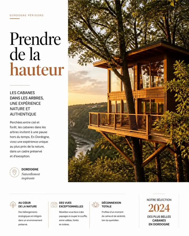 Hébergement insolite en cabane dans les arbres pour un séjour en Dordogne Périgord