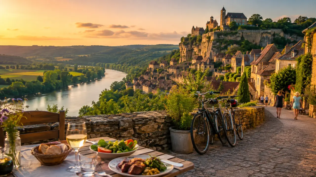 Composition bento de vacances en Dordogne avec hébergement, gastronomie et nature