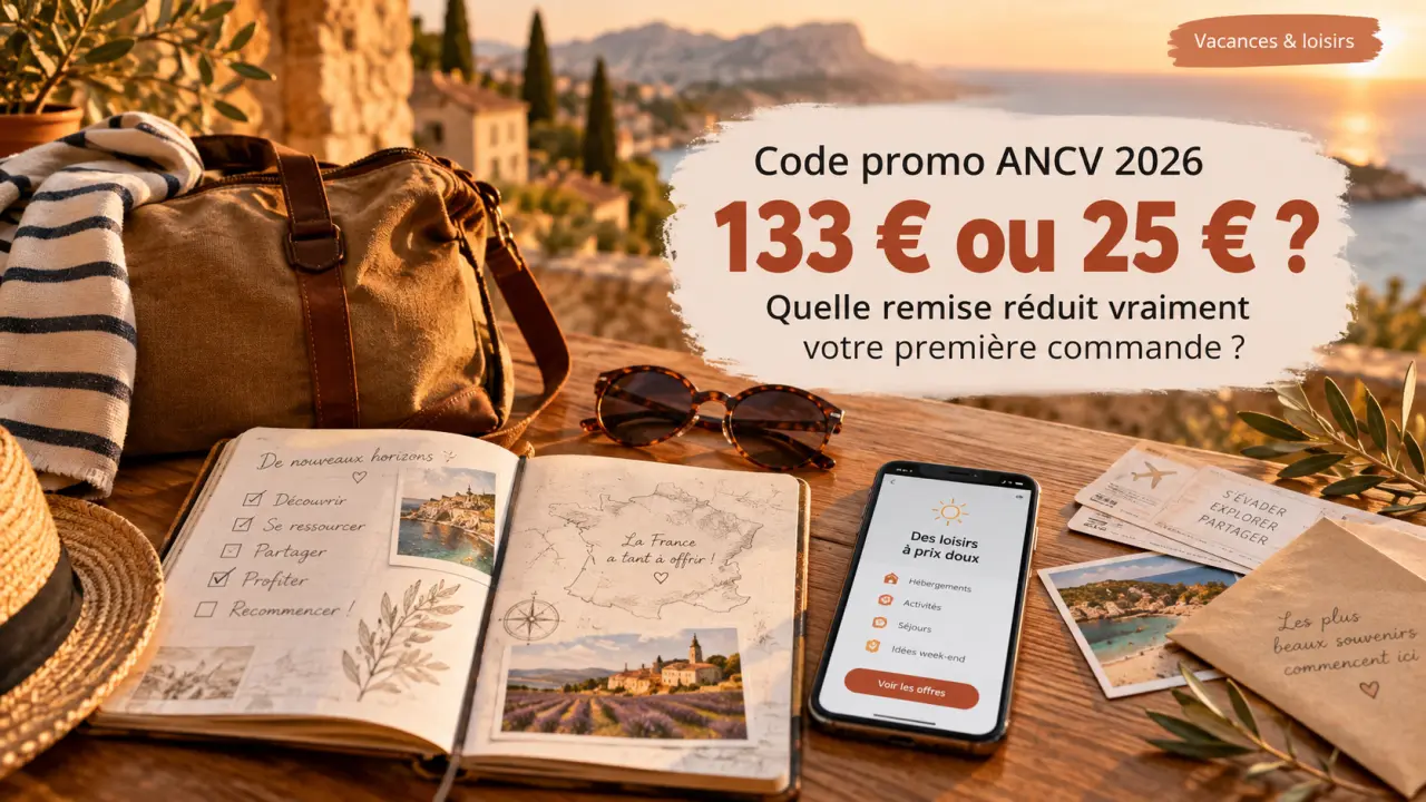 Code promo ANCV 2026 : 133 € ou 25 €, quelle remise réduit vraiment votre première commande ?