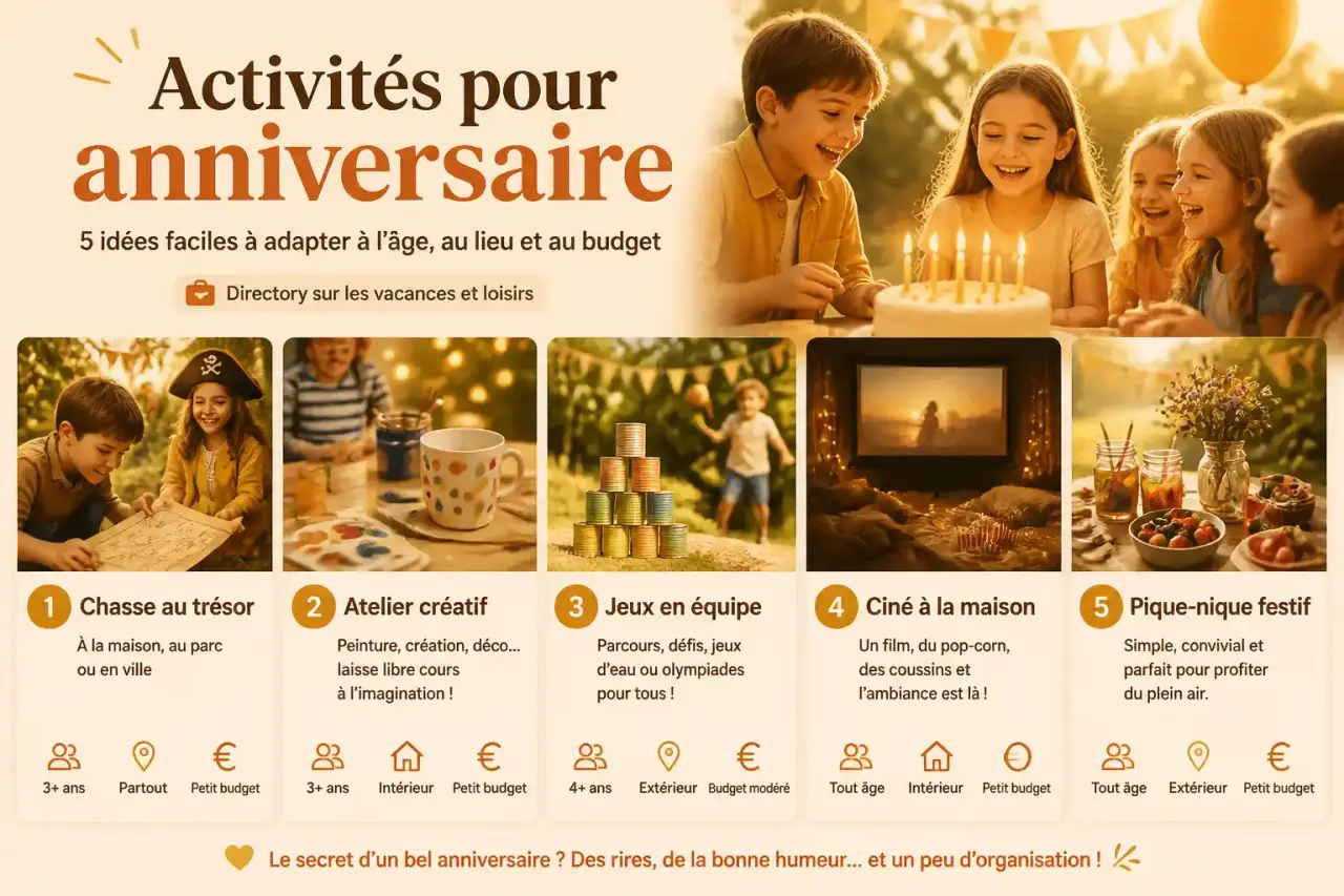 Activités pour anniversaire : 5 idées faciles à adapter à l’âge, au lieu et au budget