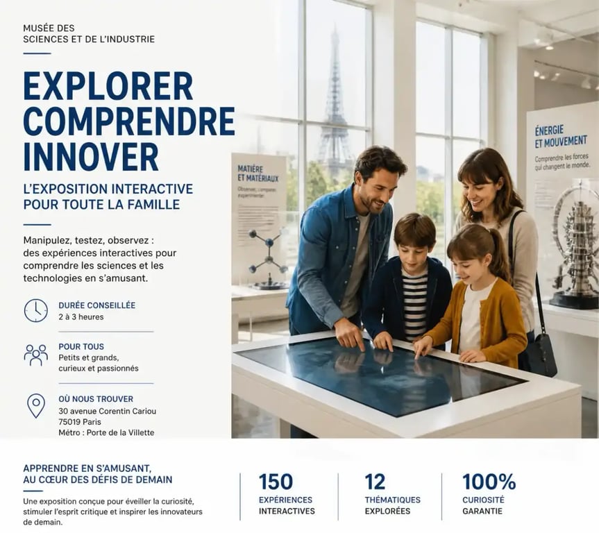Famille en sortie week-end à Paris dans un musée interactif