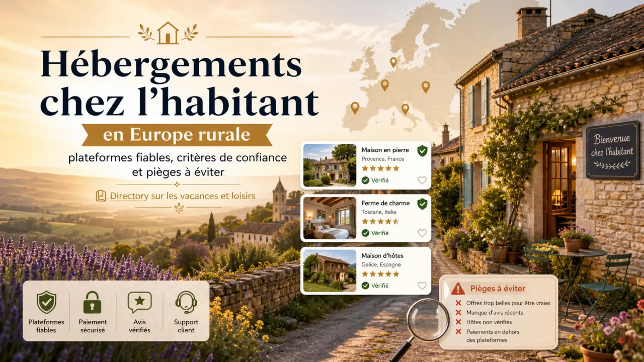 Hébergements chez l’habitant en Europe rurale : plateformes fiables, critères de confiance et pièges à éviter