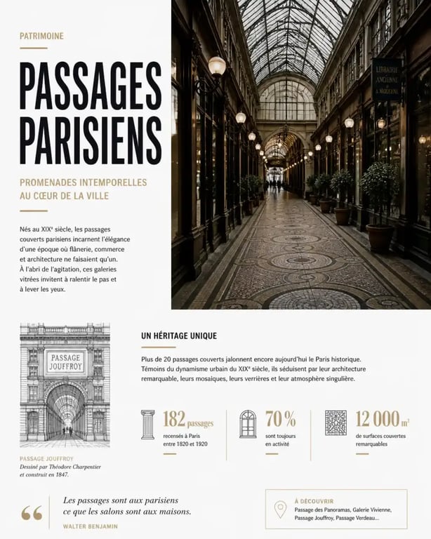 Idée de sortie week-end à Paris en famille sous un passage couvert