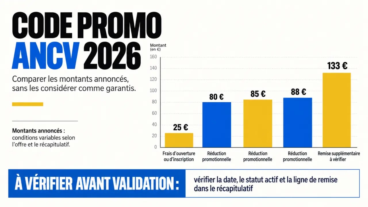 Code promo ANCV 2026 : comparaison des montants annoncés et vérifications à effectuer