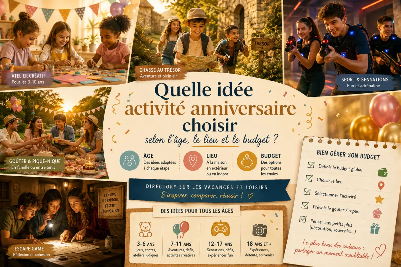 Quelle idée activité anniversaire choisir selon l’âge, le lieu et le budget ?